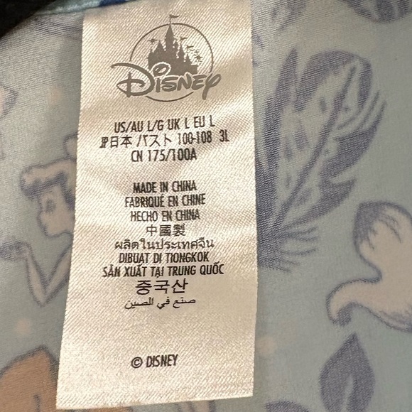 Disney tinkerbell shortie pajamas, blue with peach trim - Picture 2 of 6